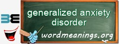 WordMeaning blackboard for generalized anxiety disorder